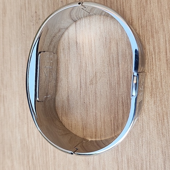 Calvin Klein Metallic Silver Fractal Women's Bracelet Cuff Wristwatch - Picture 3 of 8